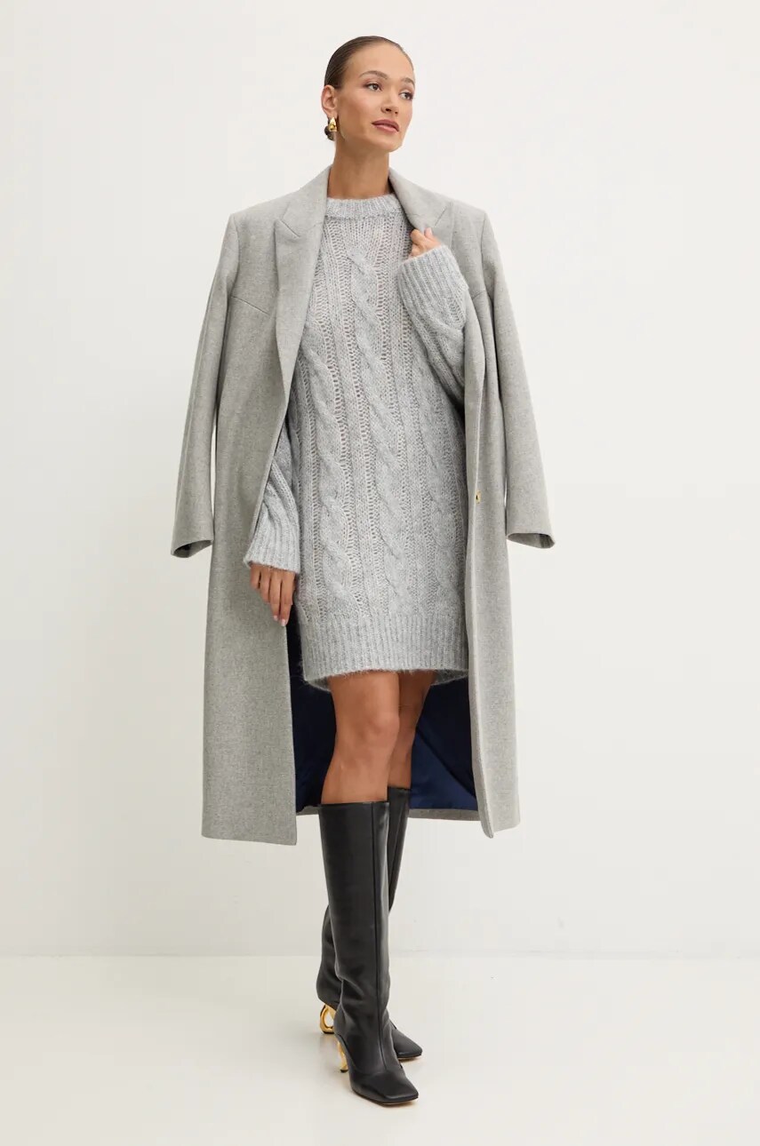 Вовняна сукня MICHAEL Michael Kors колір сірий mini oversize MF482PNF5C