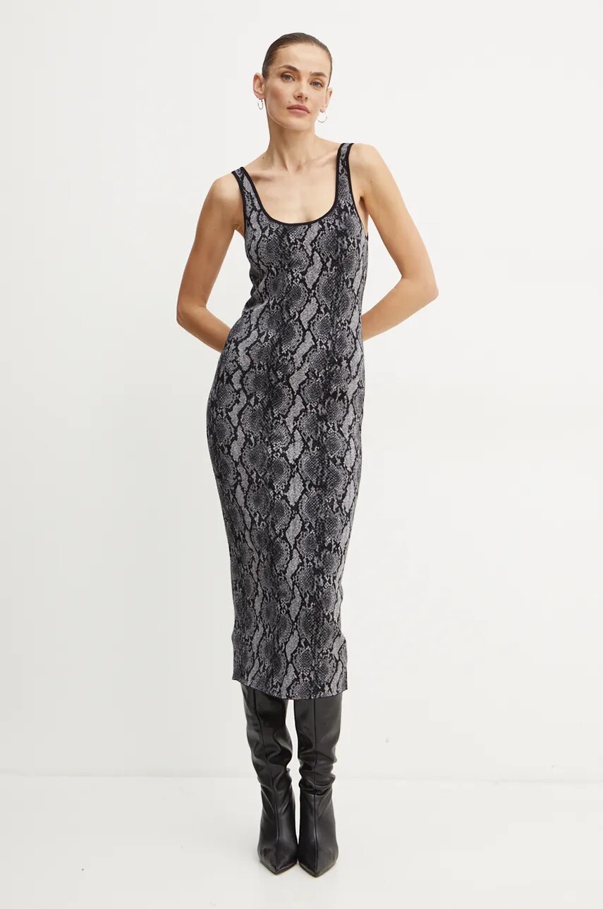 Сукня MICHAEL Michael Kors колір сірий midi пряма MF482KGF58