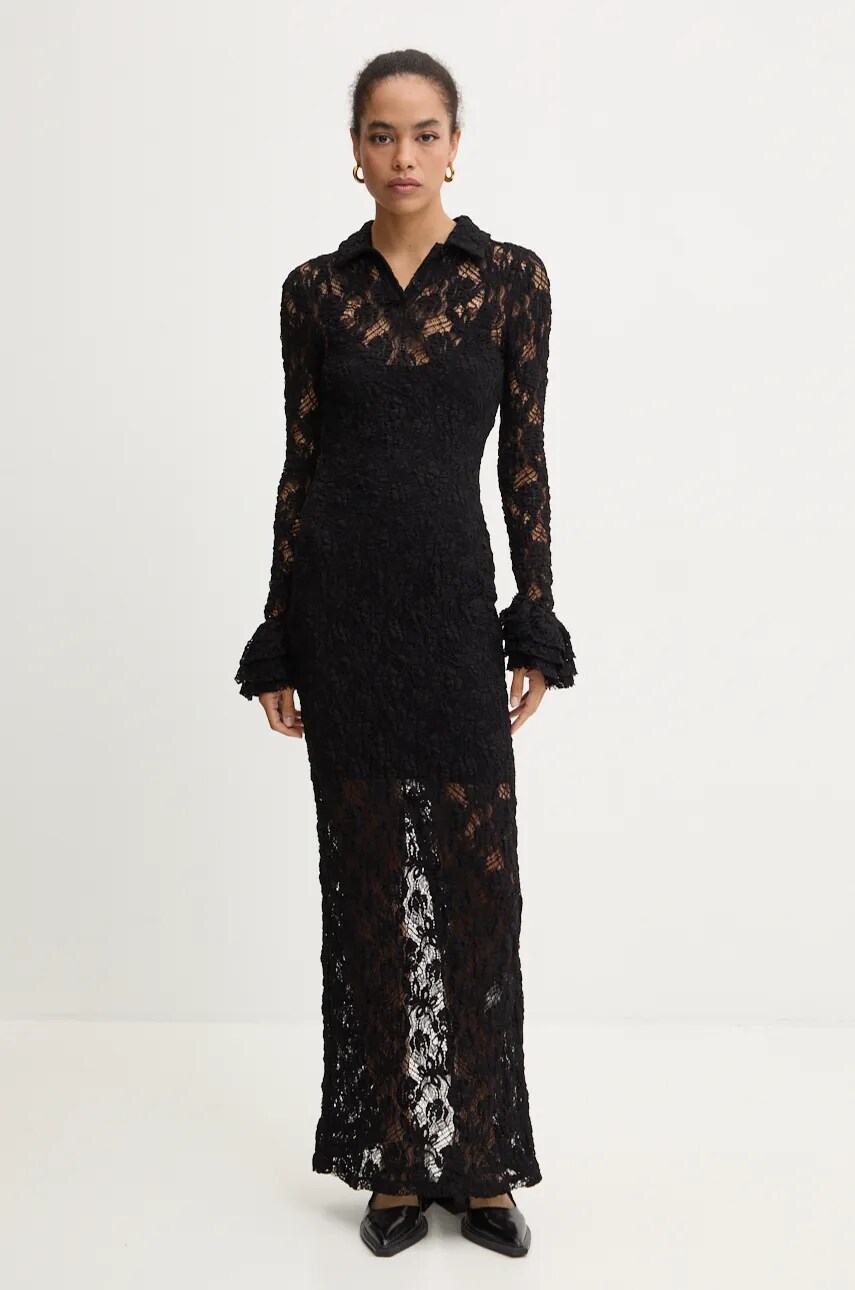 Сукня MSGM колір чорний maxi облягаюча 3742MDA16.247624