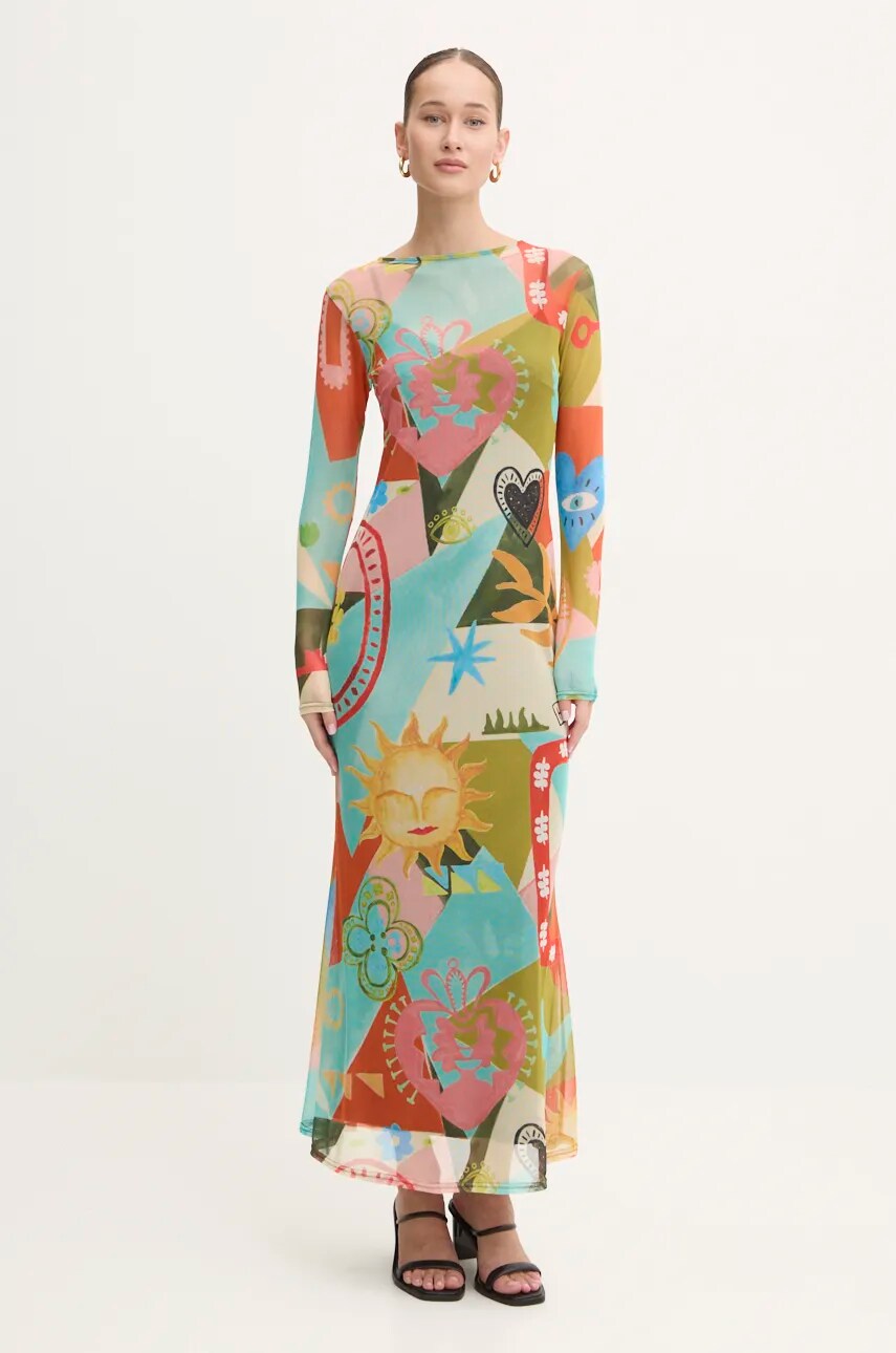 Сукня Never Fully Dressed Multi Sundazed Summer Mesh Dress maxi облягаюча NFDDR1674