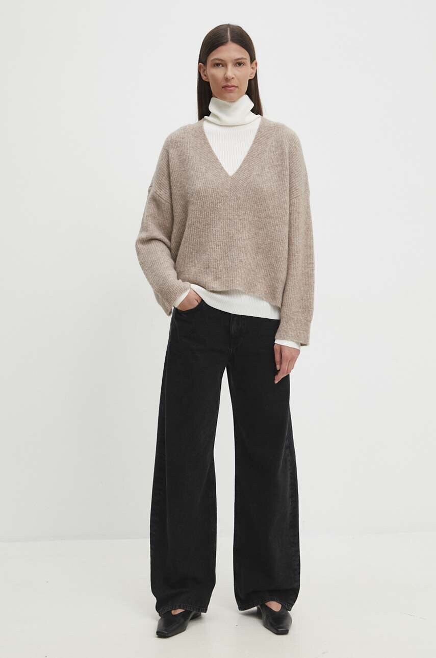 Светр Bruuns Bazaar AnemonesBBBatildas knit жіночий колір бежевий гольф BBW3518
