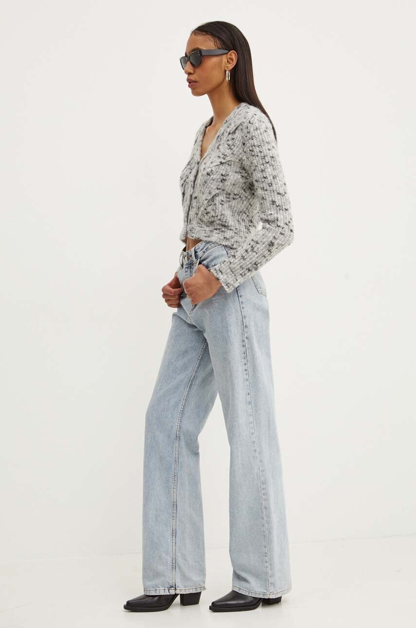 Кардиган з домішкою вовни Moschino Jeans колір сірий 0904.8202