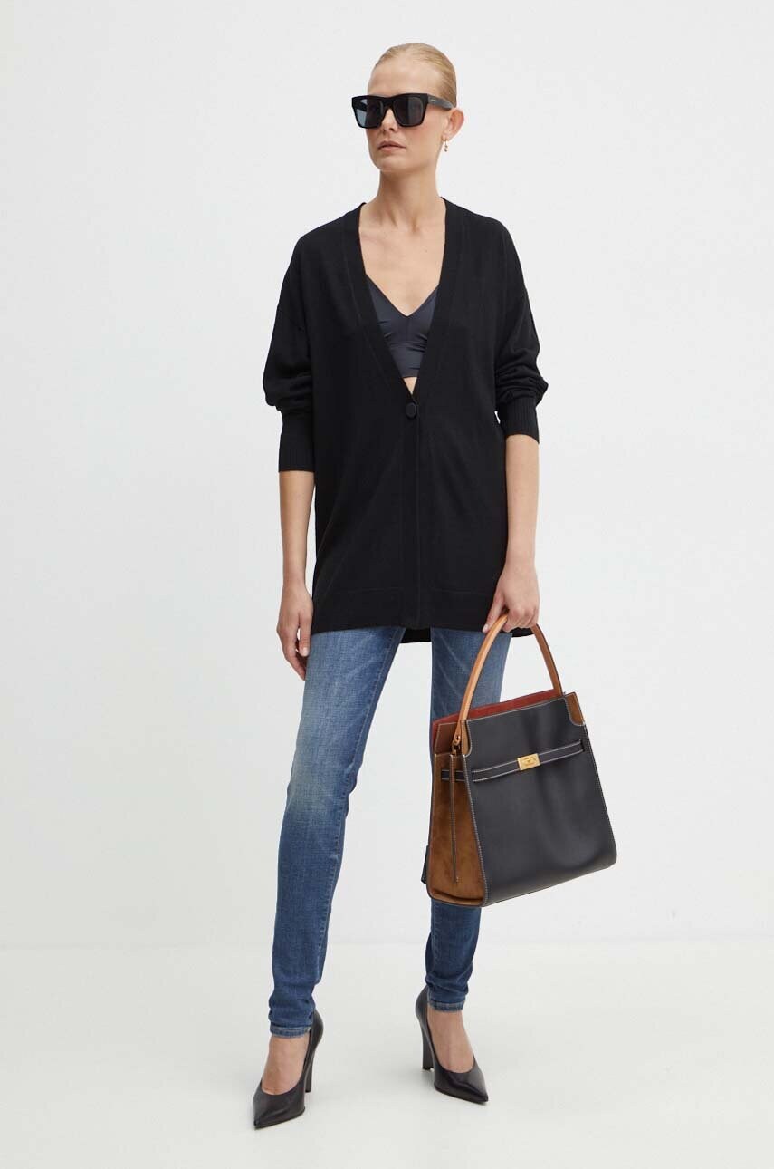 Вовняний кардиган Armani Exchange колір чорний легкий 6DYE1J YME3Z
