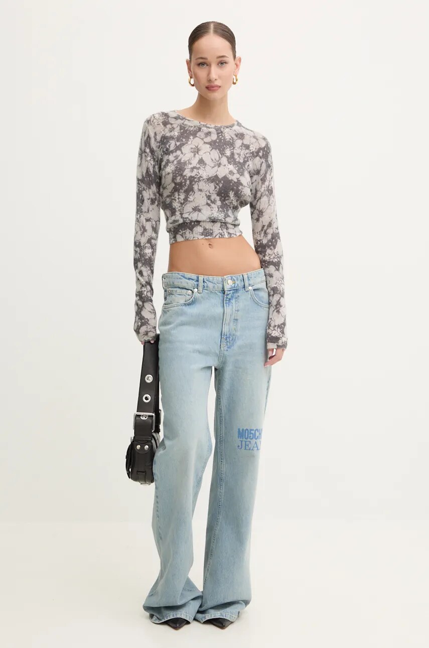 Вовняний светр Moschino Jeans жіночий колір сірий легкий A0918 8704
