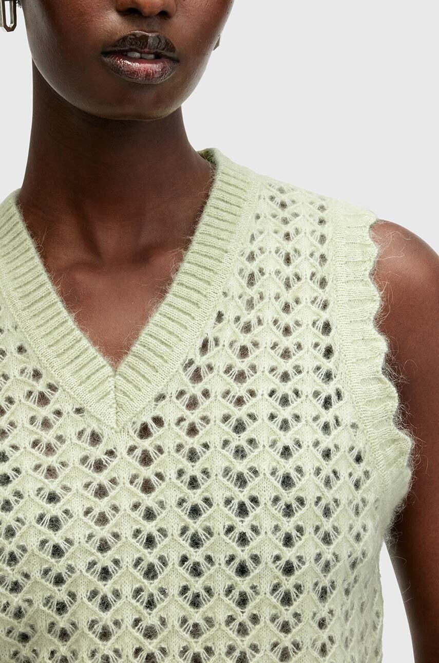 Вовняний жилет AllSaints VIVIAN TANK колір зелений легкий W057KB