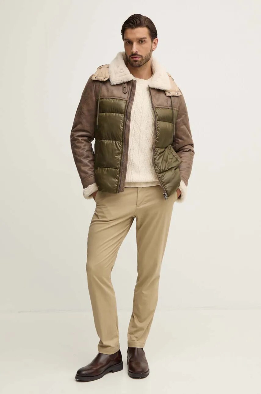 Светр з домішкою вовни Guess EVANDER чоловічий колір бежевий  M4BR19.Z3HD1