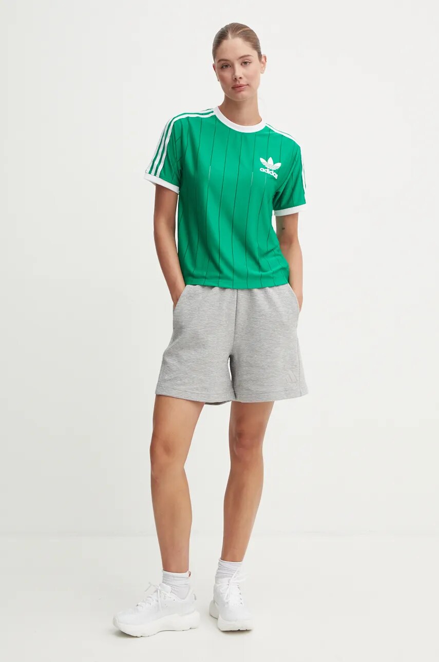 Шорти adidas All SZN жіночі колір сірий меланж середня посадка IY6826