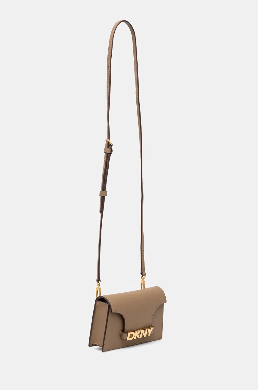 Шкіряна сумочка Dkny колір бежевий R435OG58
