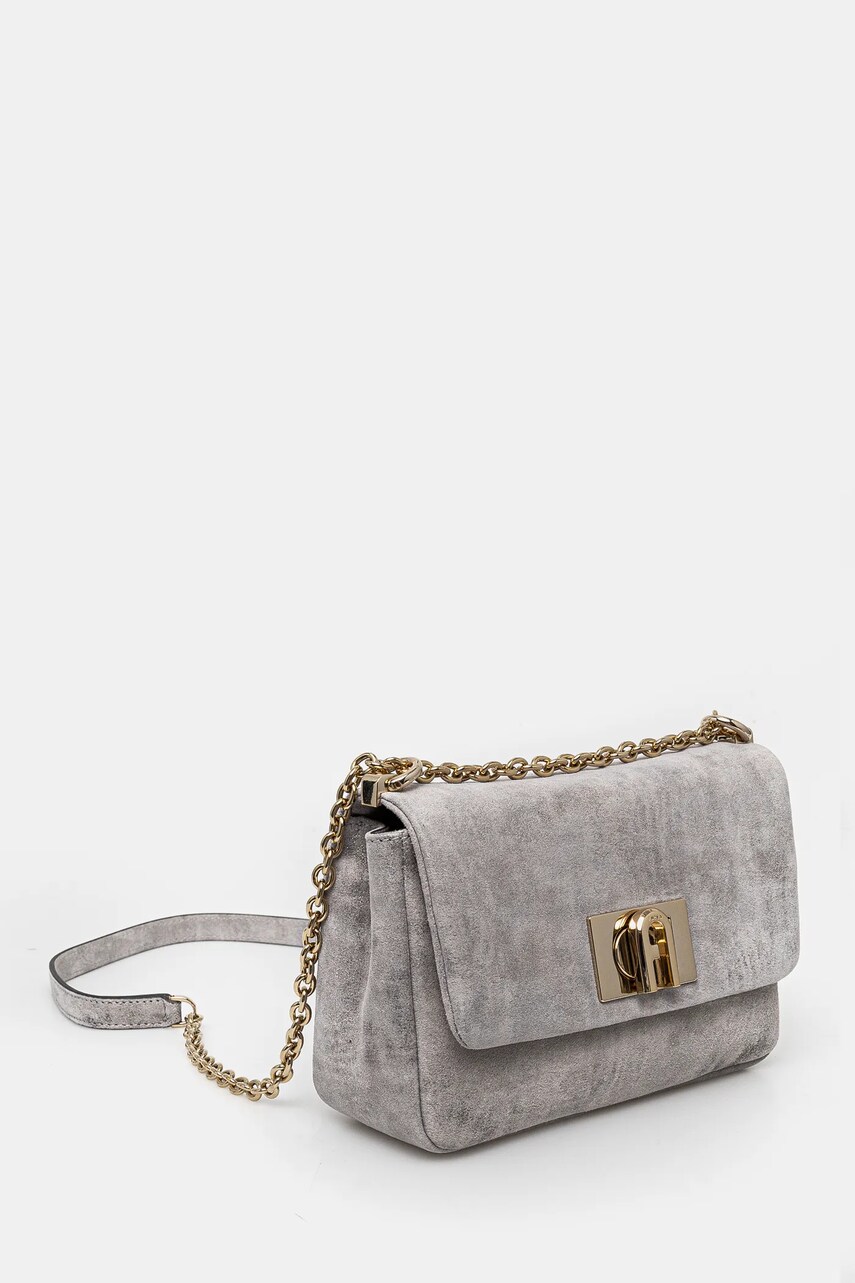 Замшева сумочка Furla колір сірий BAFKACO.BX3355.Y3000