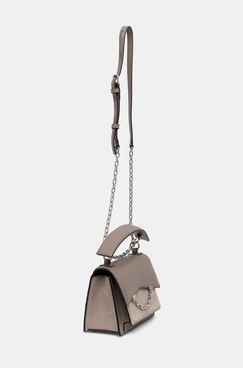 Шкіряна сумочка Karl Lagerfeld колір сірий 246W3040