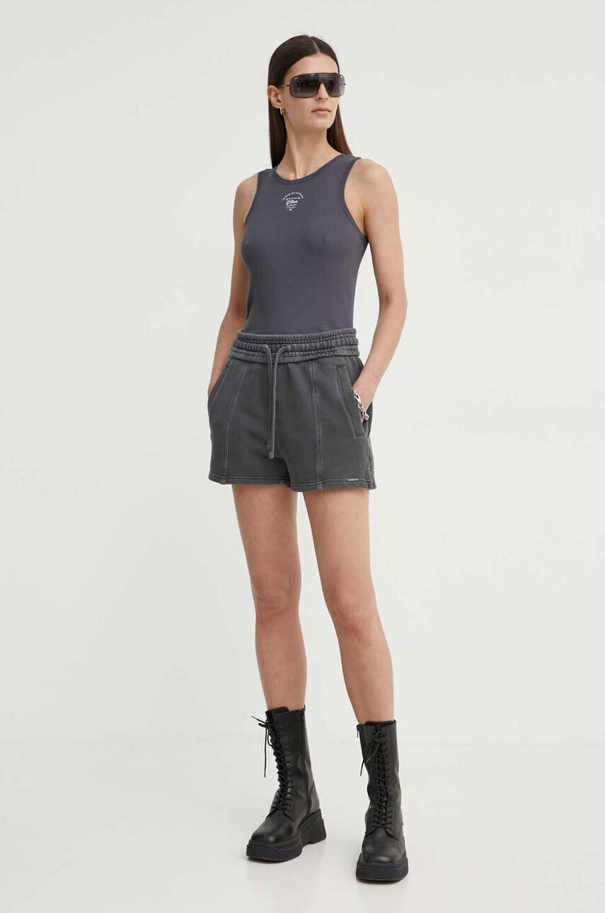 Бавовняний топ G-Star Raw колір сірий D24645-5268