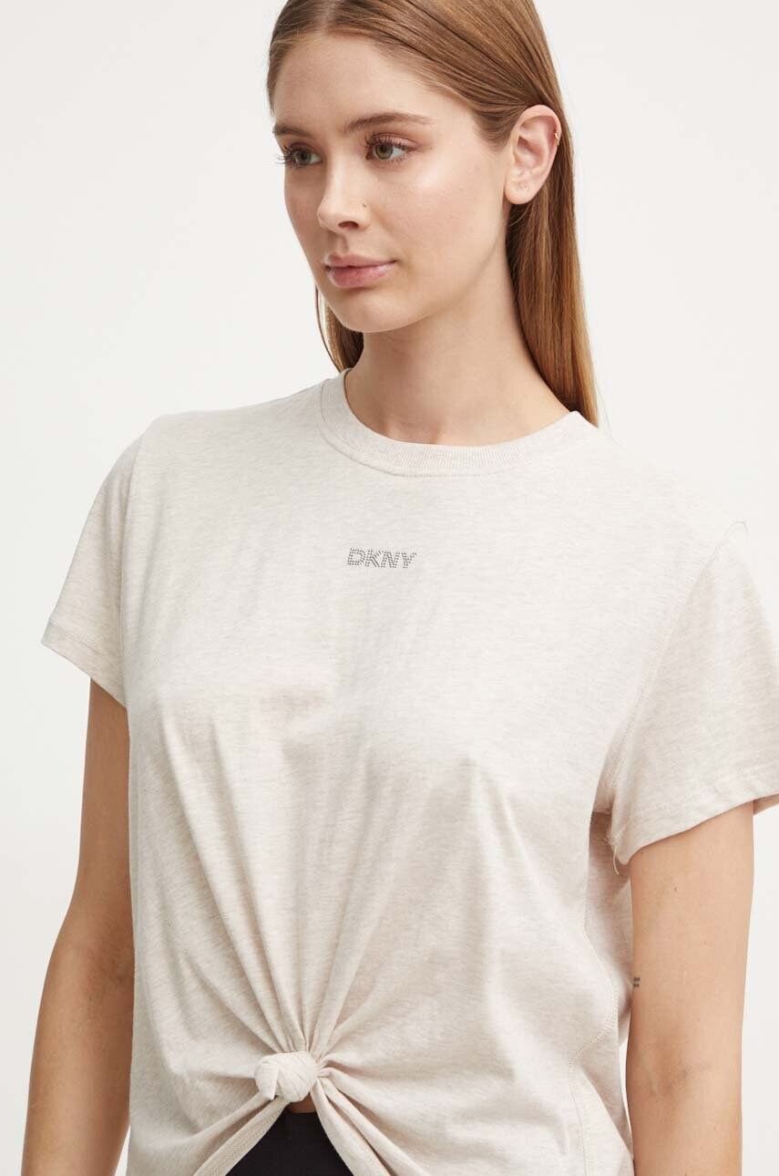 Бавовняна футболка Dkny жіноча колір бежевий DP4T9994