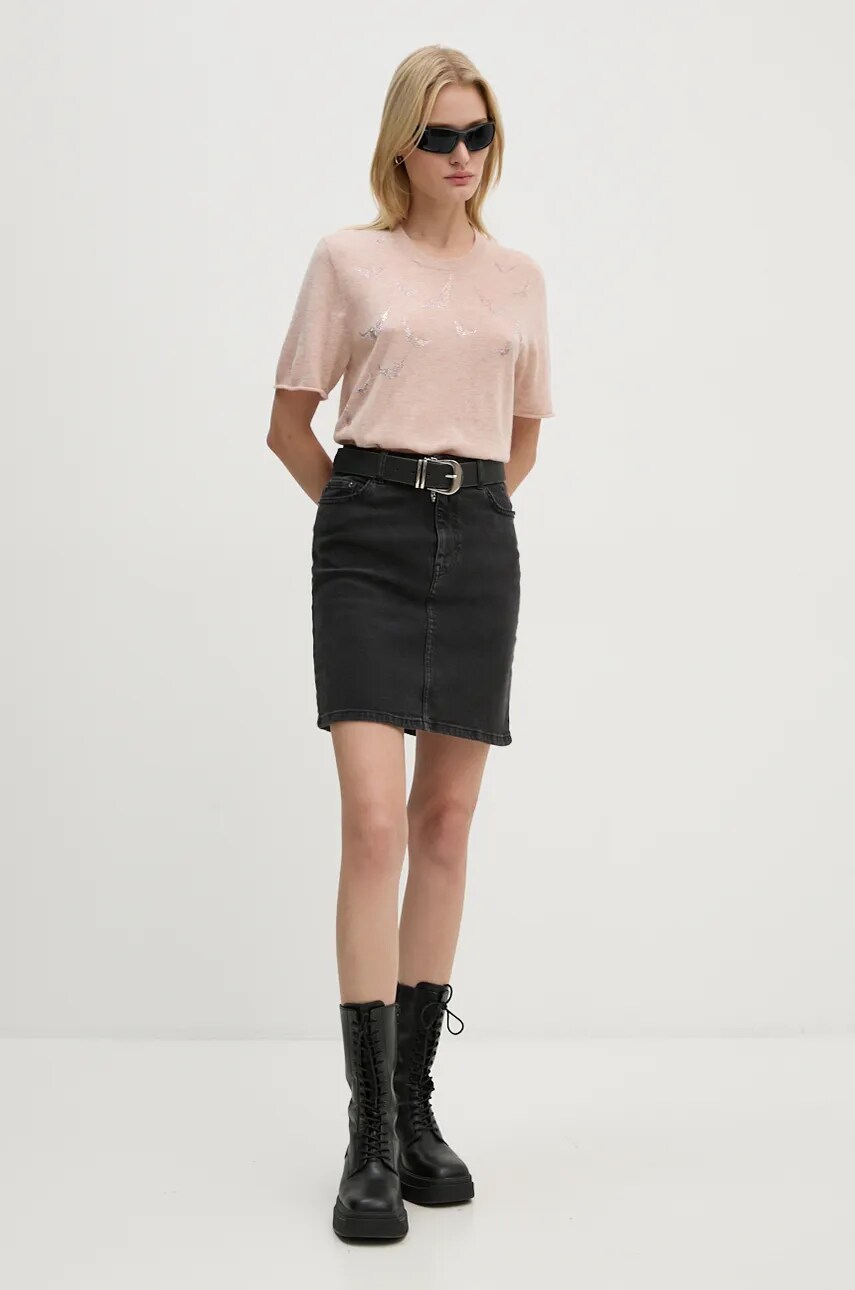 Купити Светр з кашеміру ZADIG&VOLTAIRE колір рожевий легкий KWSW01674