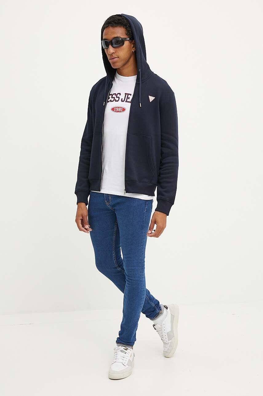 Бавовняна футболка Guess Jeans чоловіча колір білий з принтом M4YI57 K8HM0