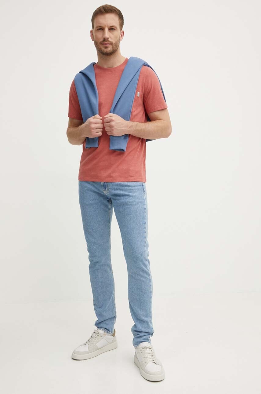 Футболка Pepe Jeans MANS TEE чоловіча колір рожевий однотонна PM509434