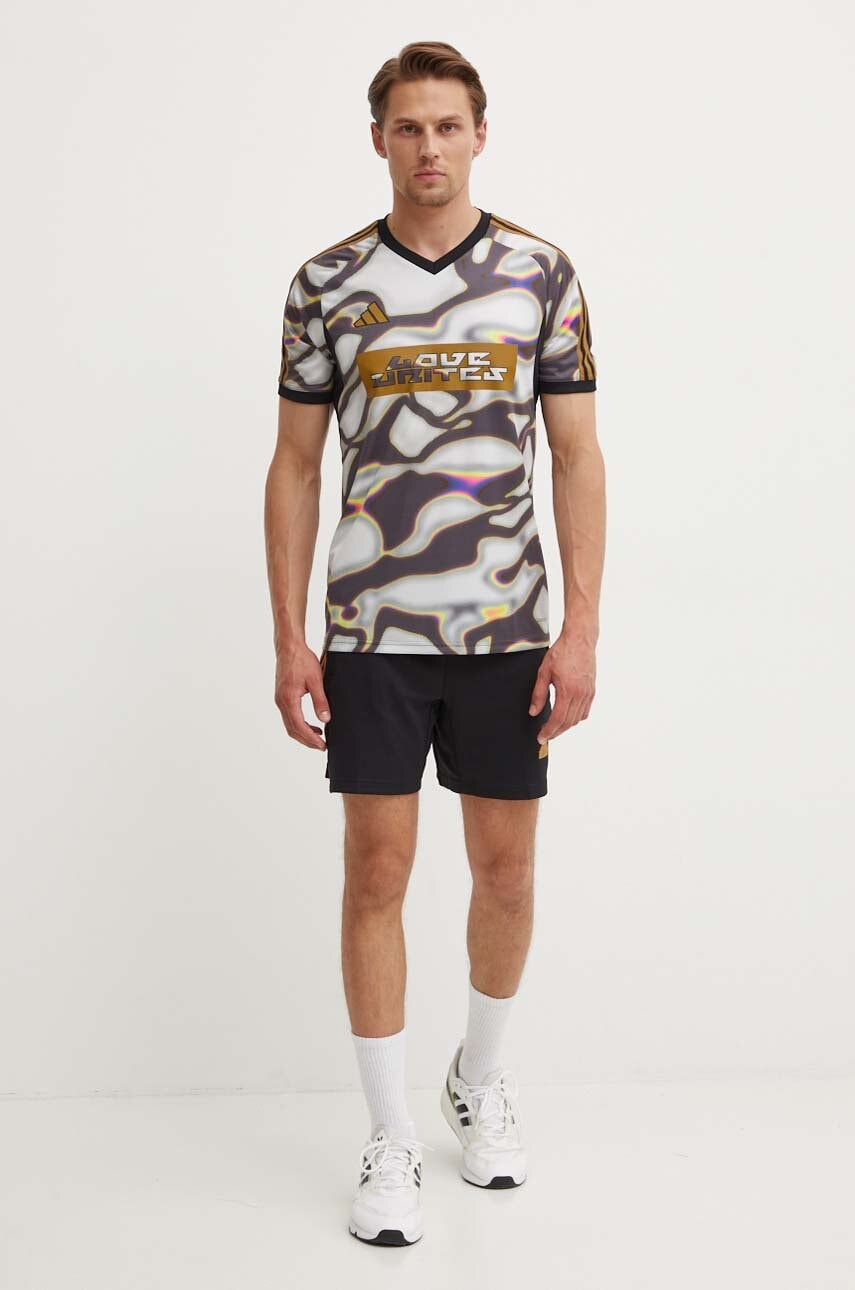 Тренувальна футболка adidas Performance Pride колір чорний візерунок IW3955