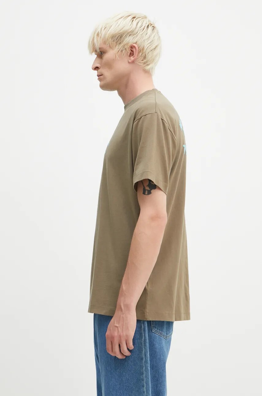 Бавовняна футболка Marcelo Burlon Vintage Logo Basic Tee чоловіча колір зелений з принтом CMAA056F24JER0066E4D
