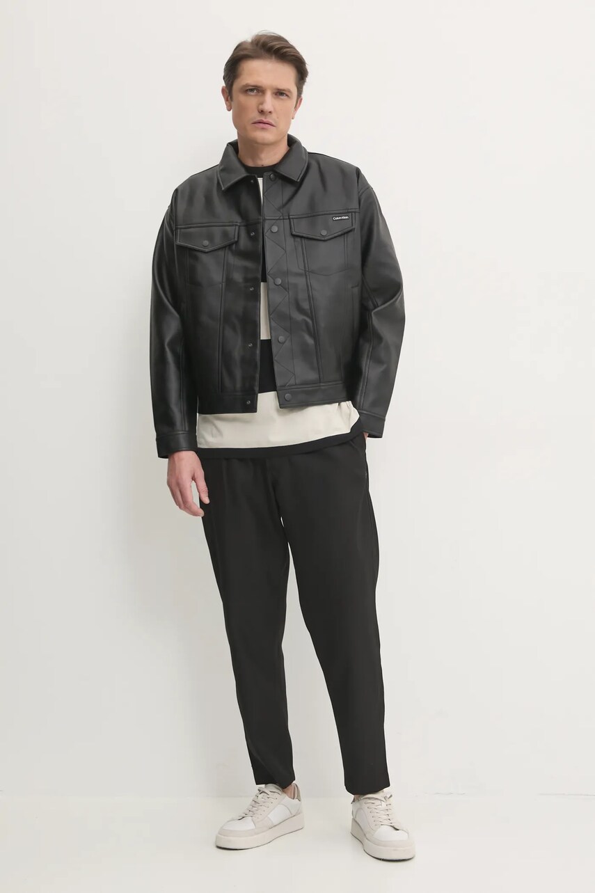 Бавовняна футболка Calvin Klein Jeans чоловіча колір чорний однотонна J30J326857