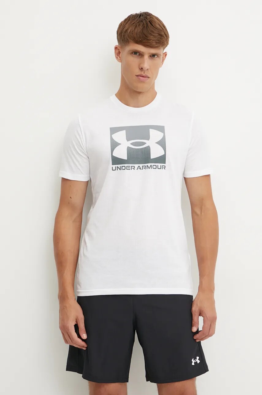 Футболка Under Armour BOXED SPORTS UPDATED чоловіча колір білий з принтом 1386793