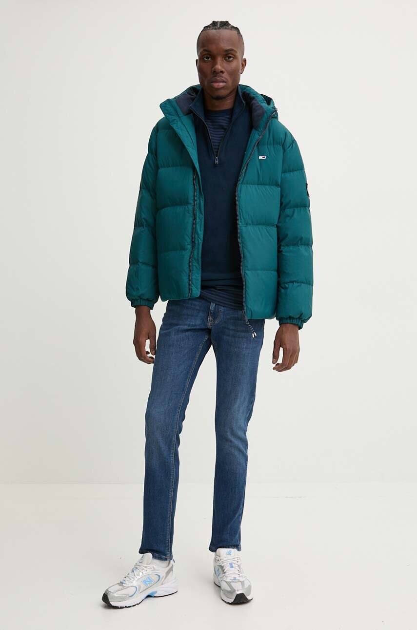 Бавовняна футболка Tommy Jeans чоловіча колір синій візерунок DM0DM19723