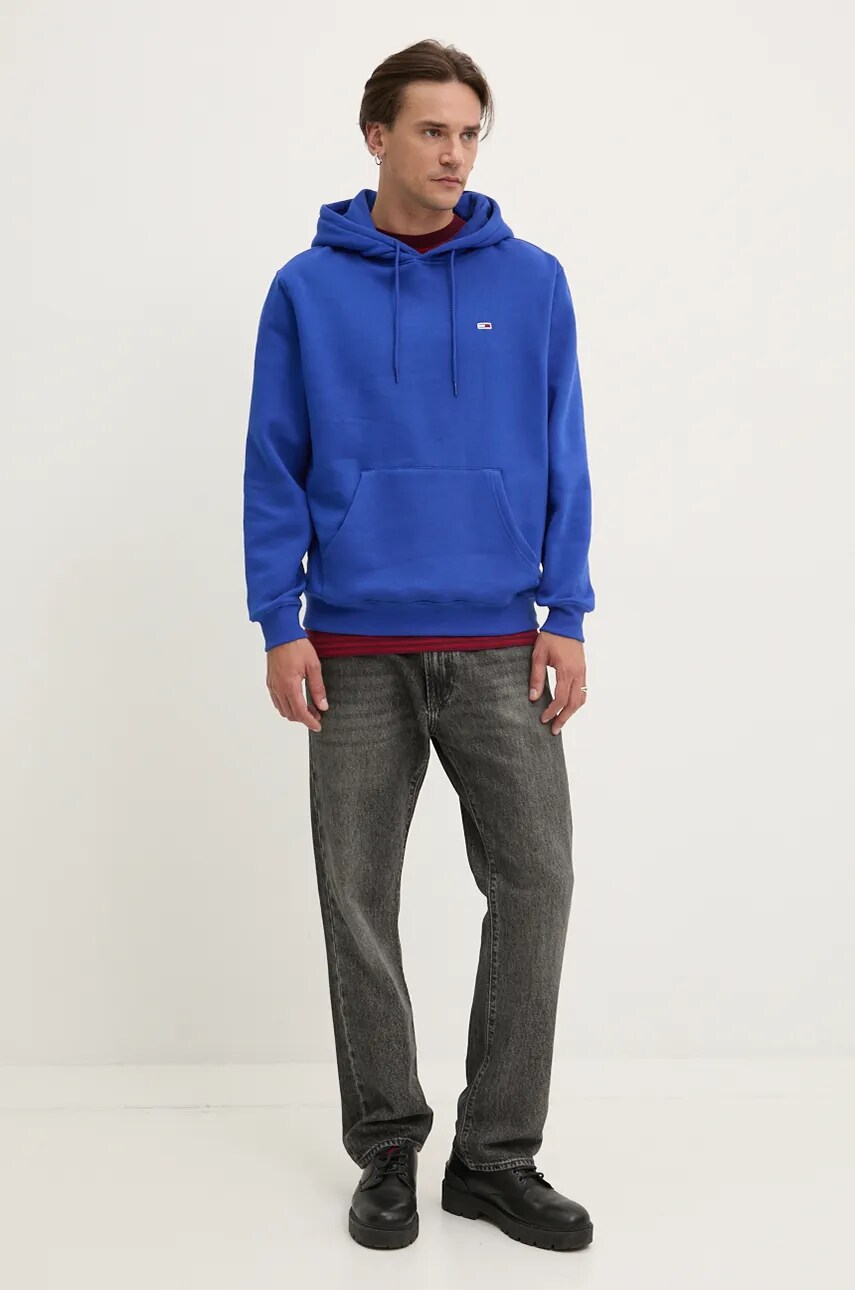 Бавовняна футболка Tommy Jeans чоловіча колір бордовий візерунок DM0DM19723