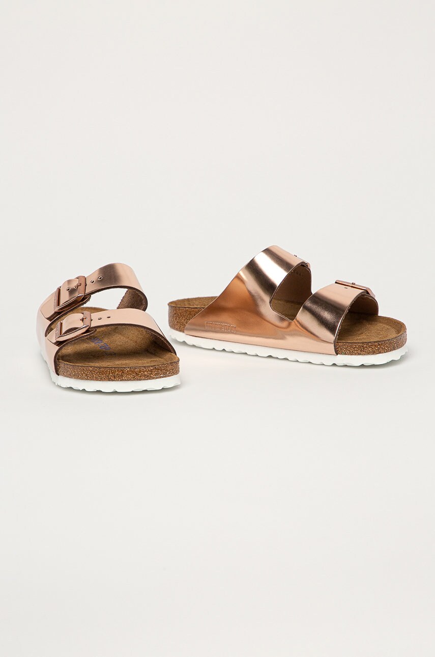 Шкіряні шльопанці Birkenstock Arizona SFB жіночі колір рожевий 952093