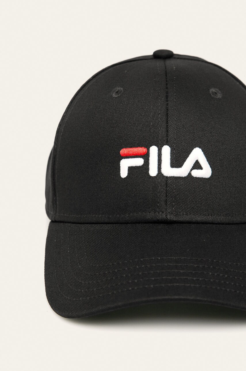 Кепка Fila колір чорний з аплікацією
