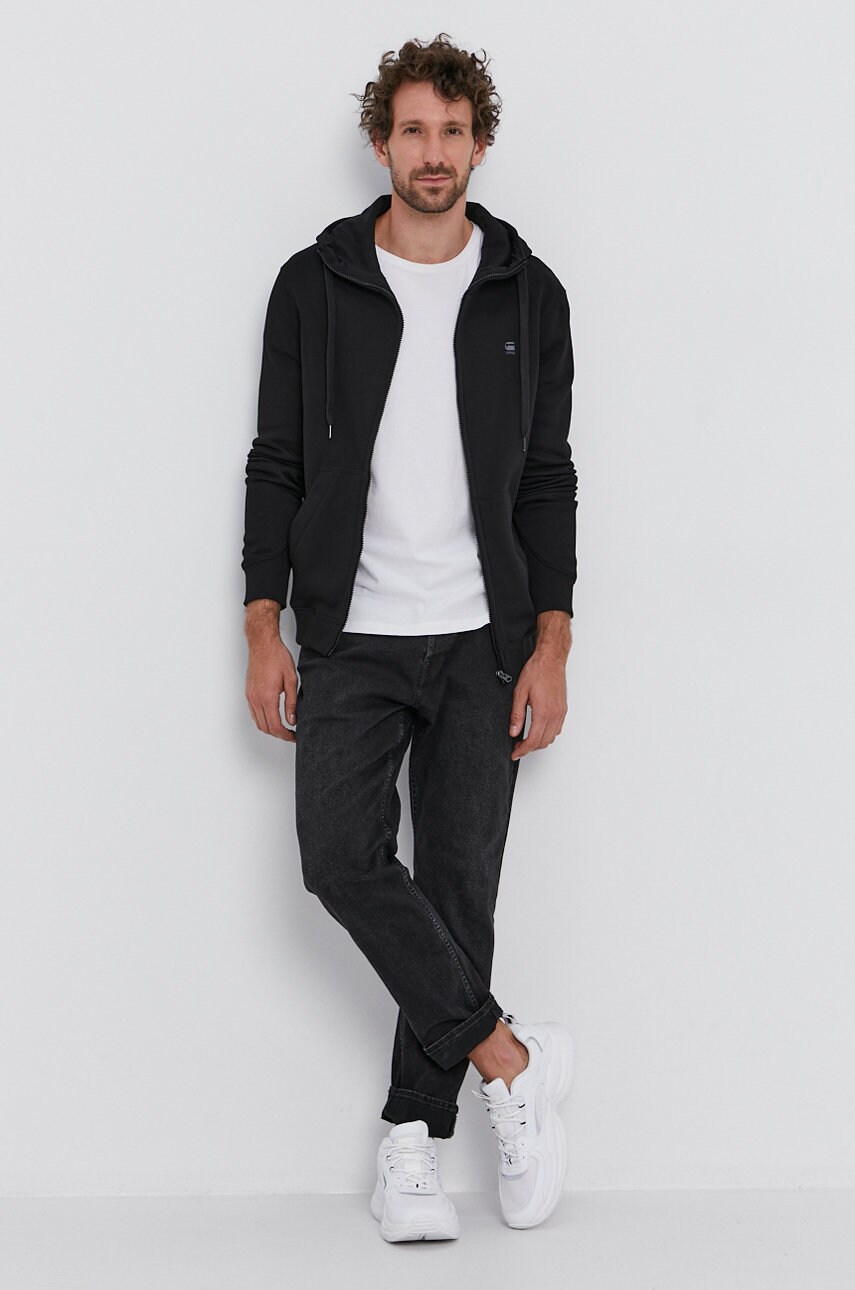 Кофта G-Star Raw чоловіча колір чорний гладка