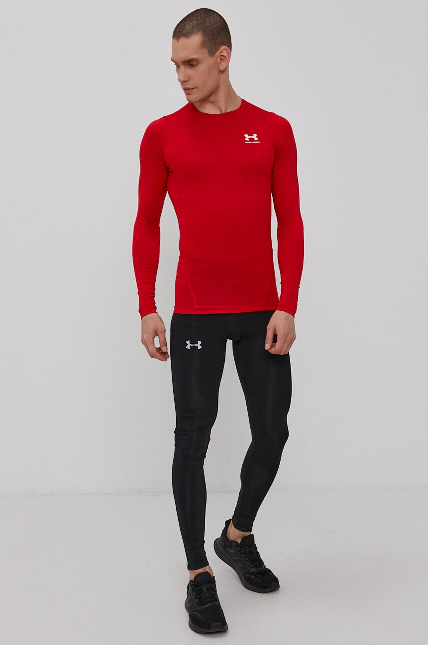Лонгслів для тренувань Under Armour колір червоний однотонний