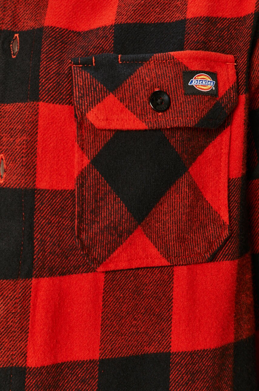Сорочка Dickies чоловіча колір червоний regular класичний комір DK0A4XDZRDX-RED