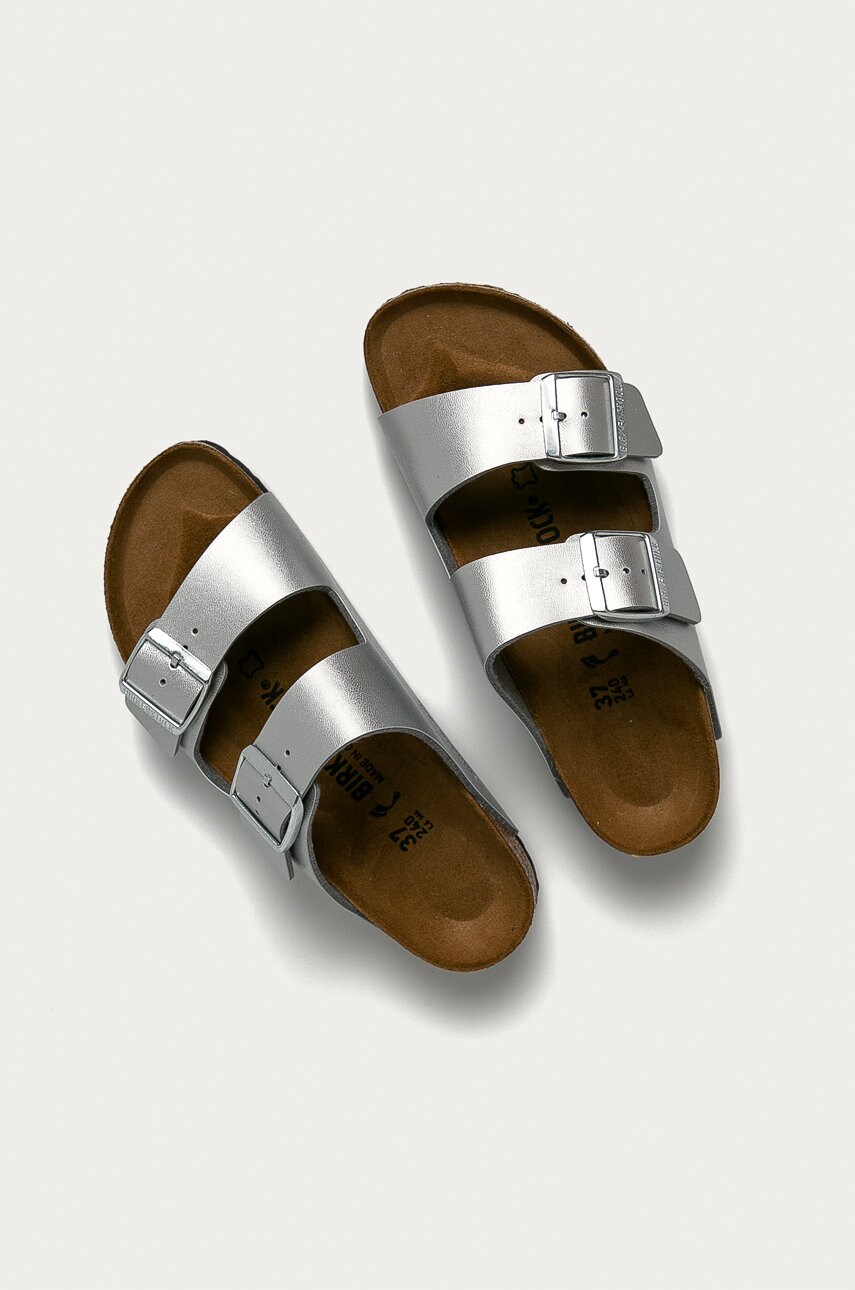 Шльопанці Birkenstock Arizona жіночі колір срібний 1012283