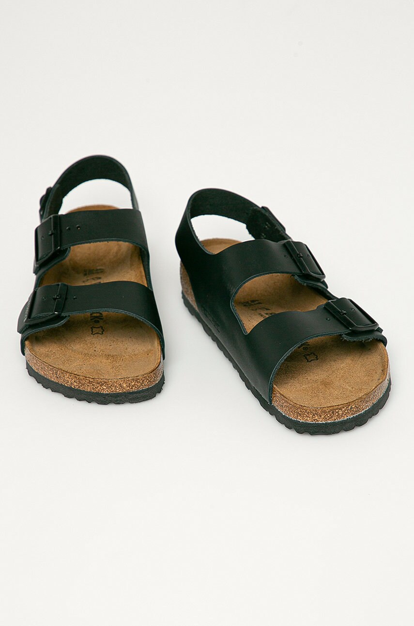 Босоніжки з нубуку Birkenstock Milano колір чорний 34191