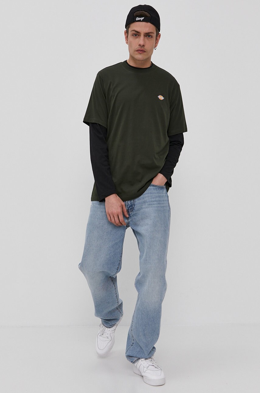 Футболка Dickies чоловіча колір зелений гладкий DK0A4XDBOGX-OLIVEGREEN