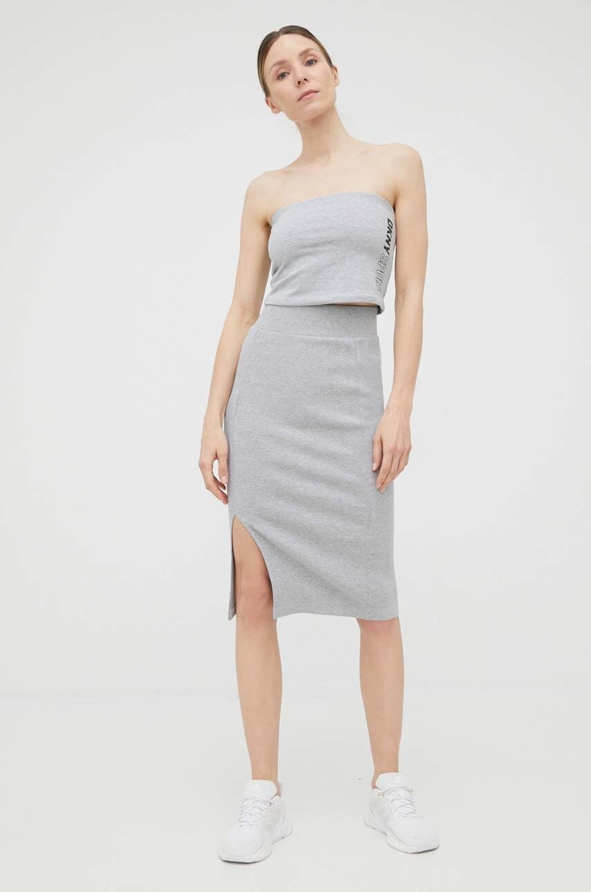 Топ Dkny жіночий колір сірий оголоне плече