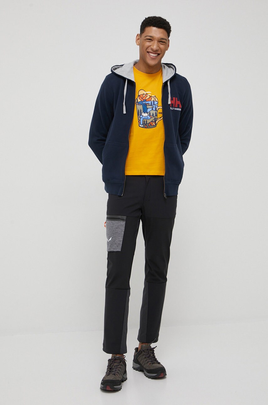 Бавовняна кофта Helly Hansen чоловіча колір синій з принтом 34163-597