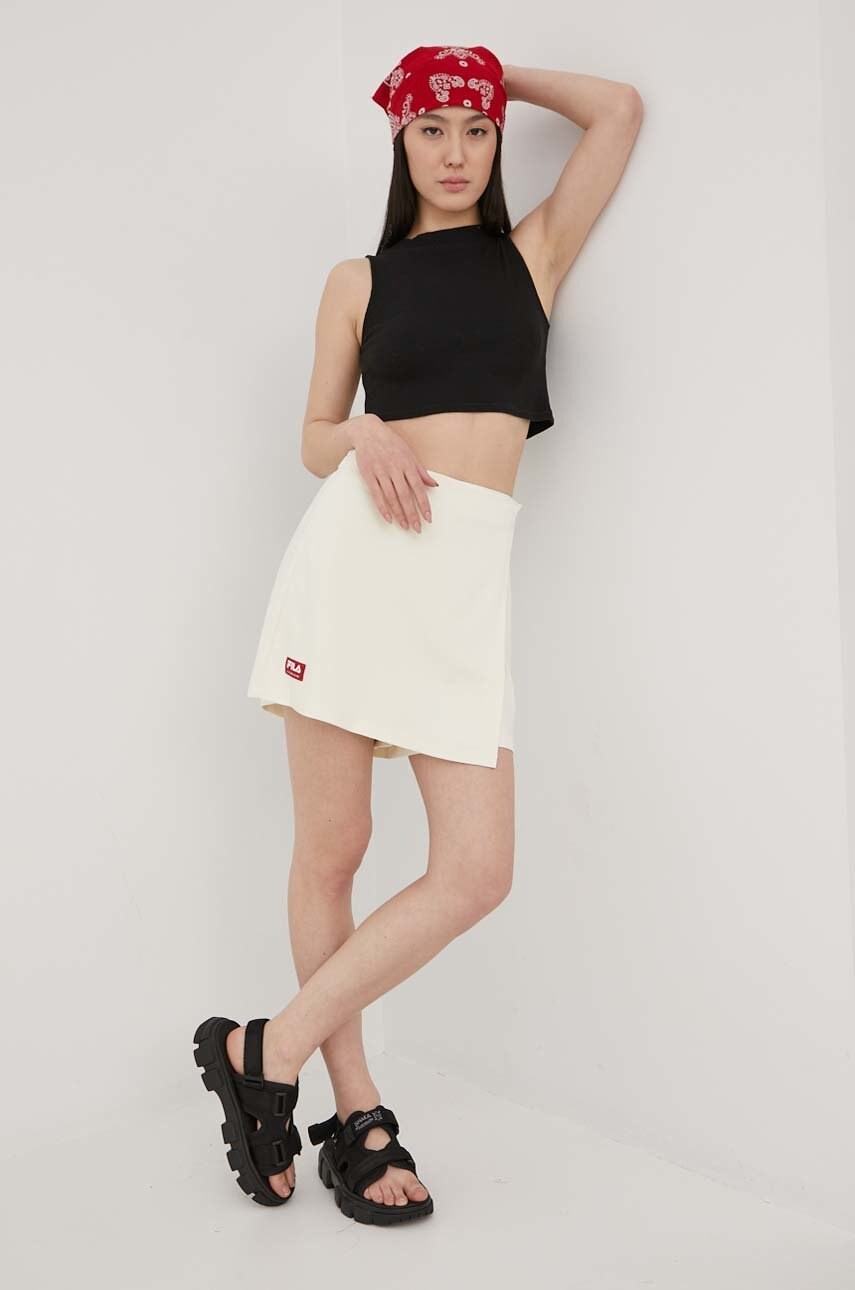 Спідниця Fila колір бежевий mini пряма