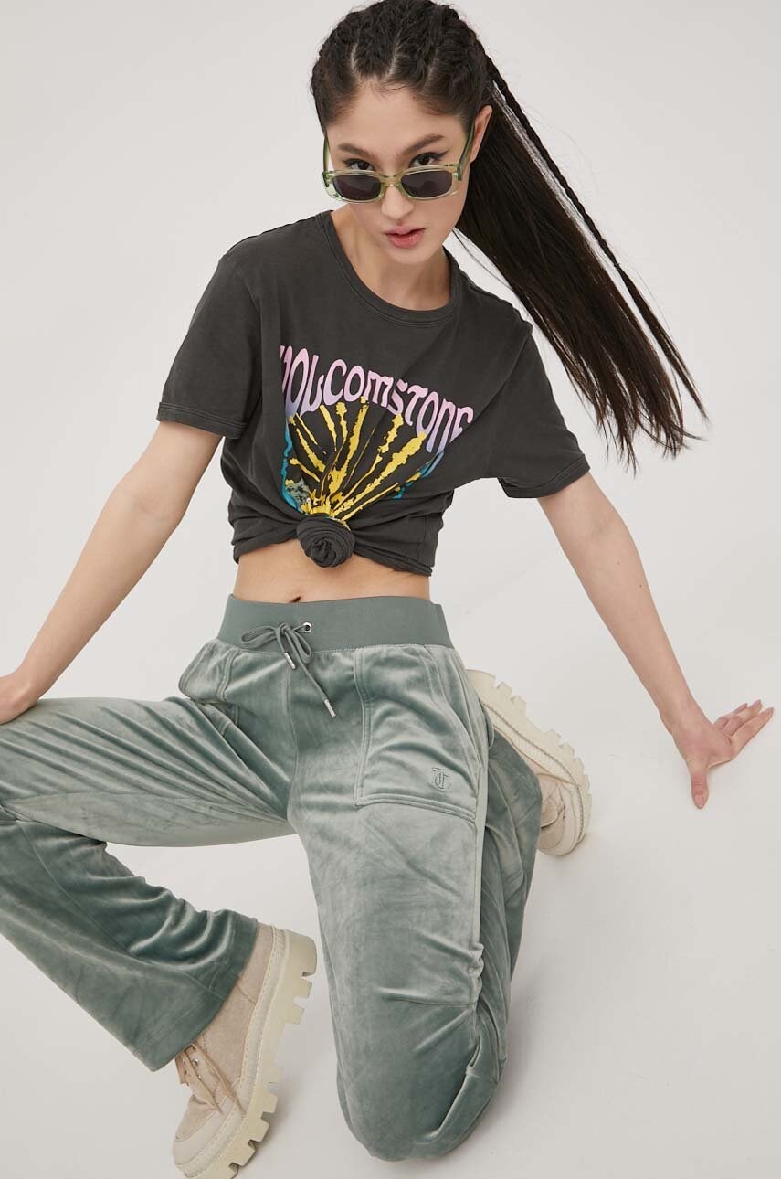 Спортивні штани Juicy Couture жіночі колір зелений однотонні