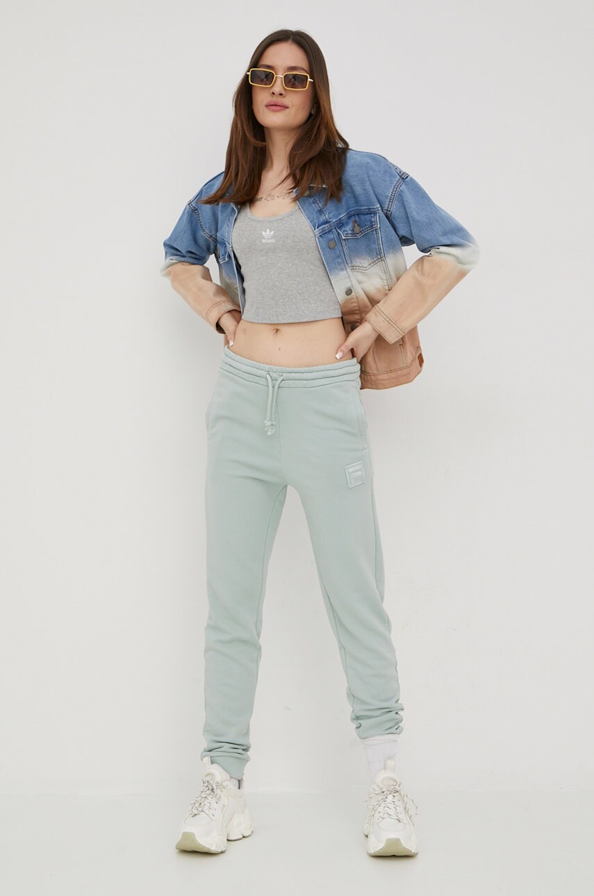 Топ adidas Originals HF3398 жіночий колір сірий HF3398-MGREYH