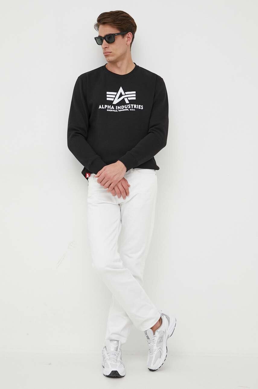 Кофта Alpha Industries чоловіча колір чорний з принтом 178302.03-Black