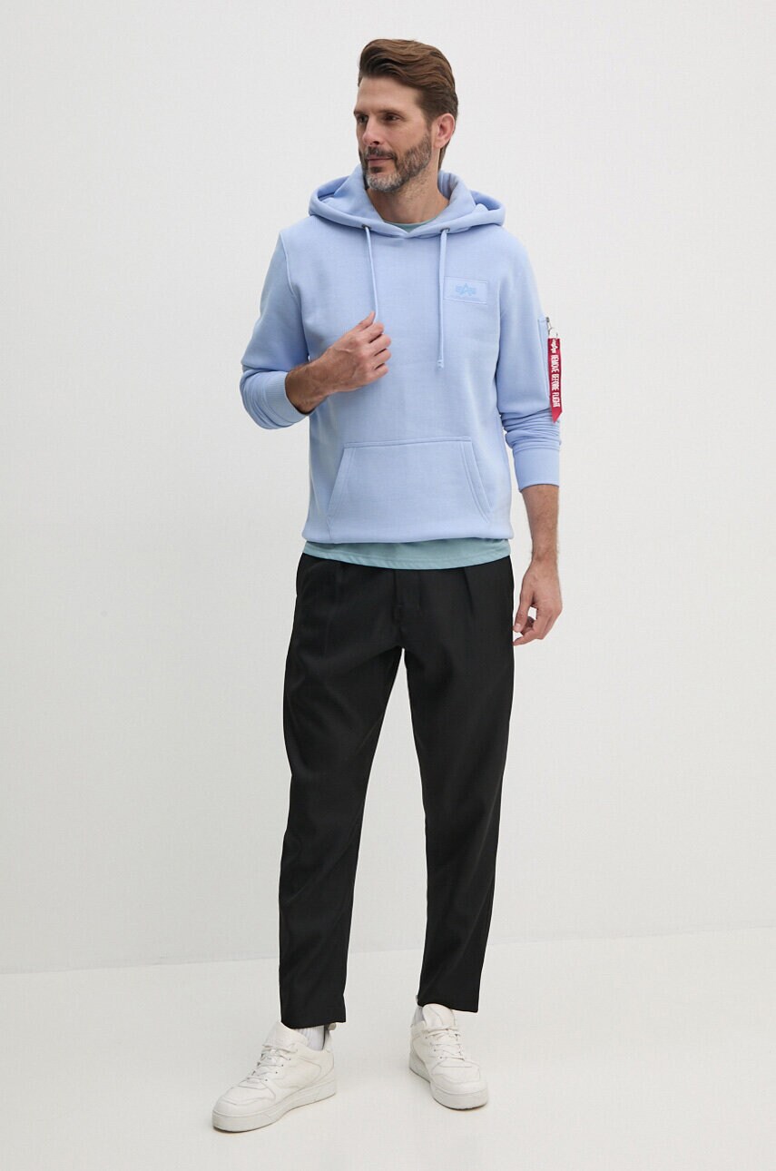 Кофта Alpha Industries чоловіча з капюшоном з принтом