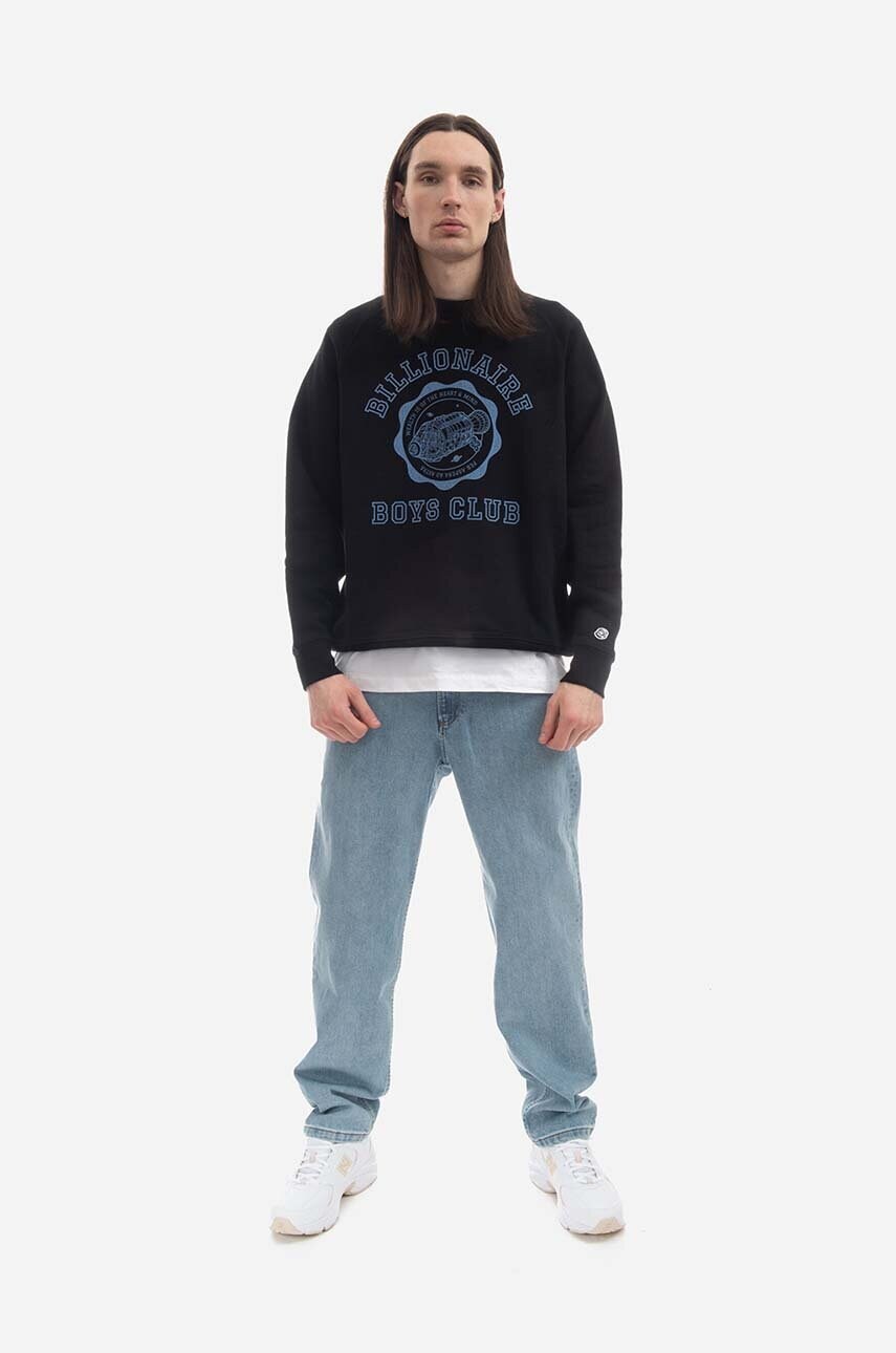 Бавовняна кофта Billionaire Boys Club чоловіча колір чорний з принтом B22423-BLACK