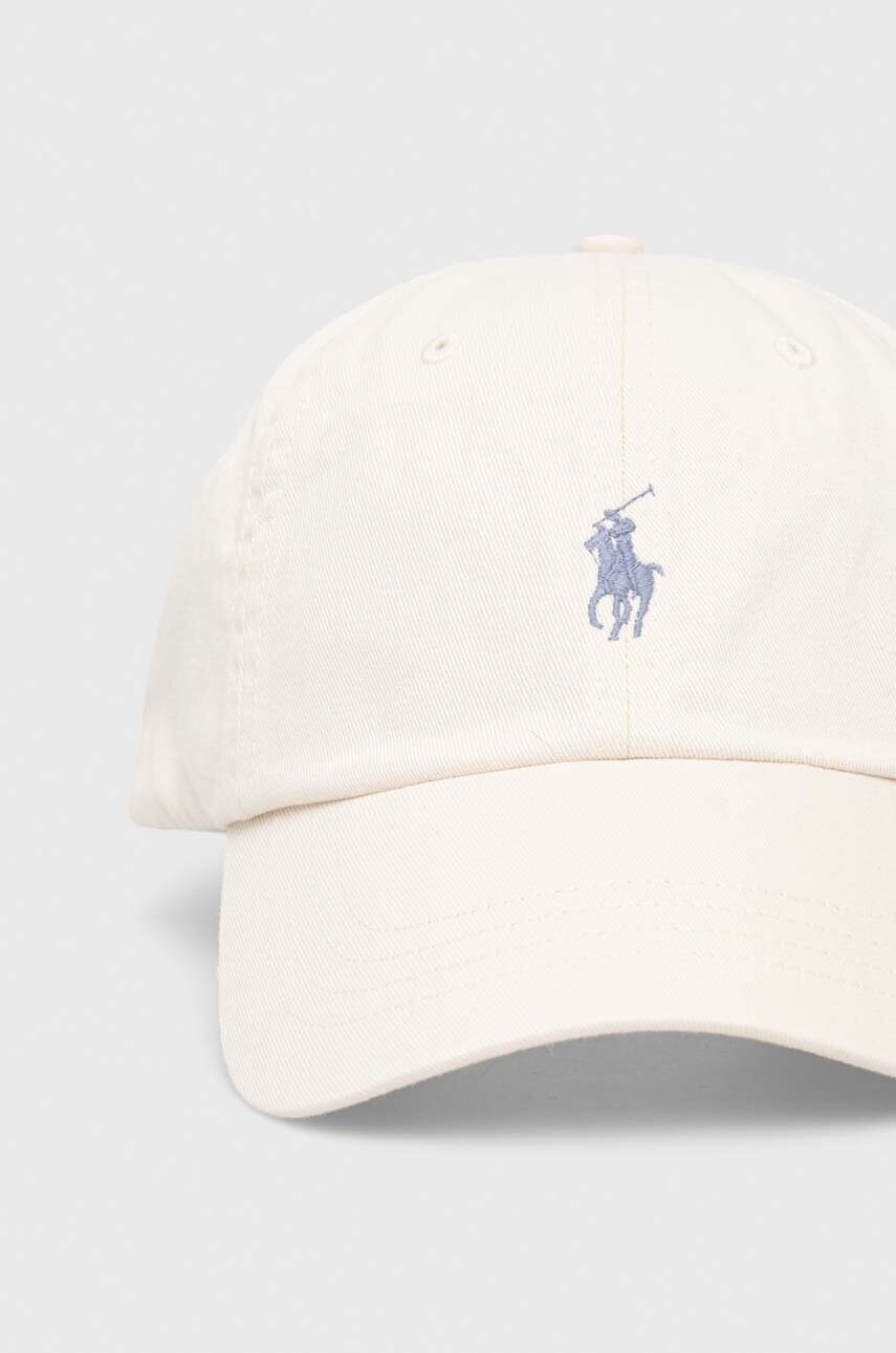 Бавовняна бейсболка Polo Ralph Lauren колір бежевий однотонна 211912843