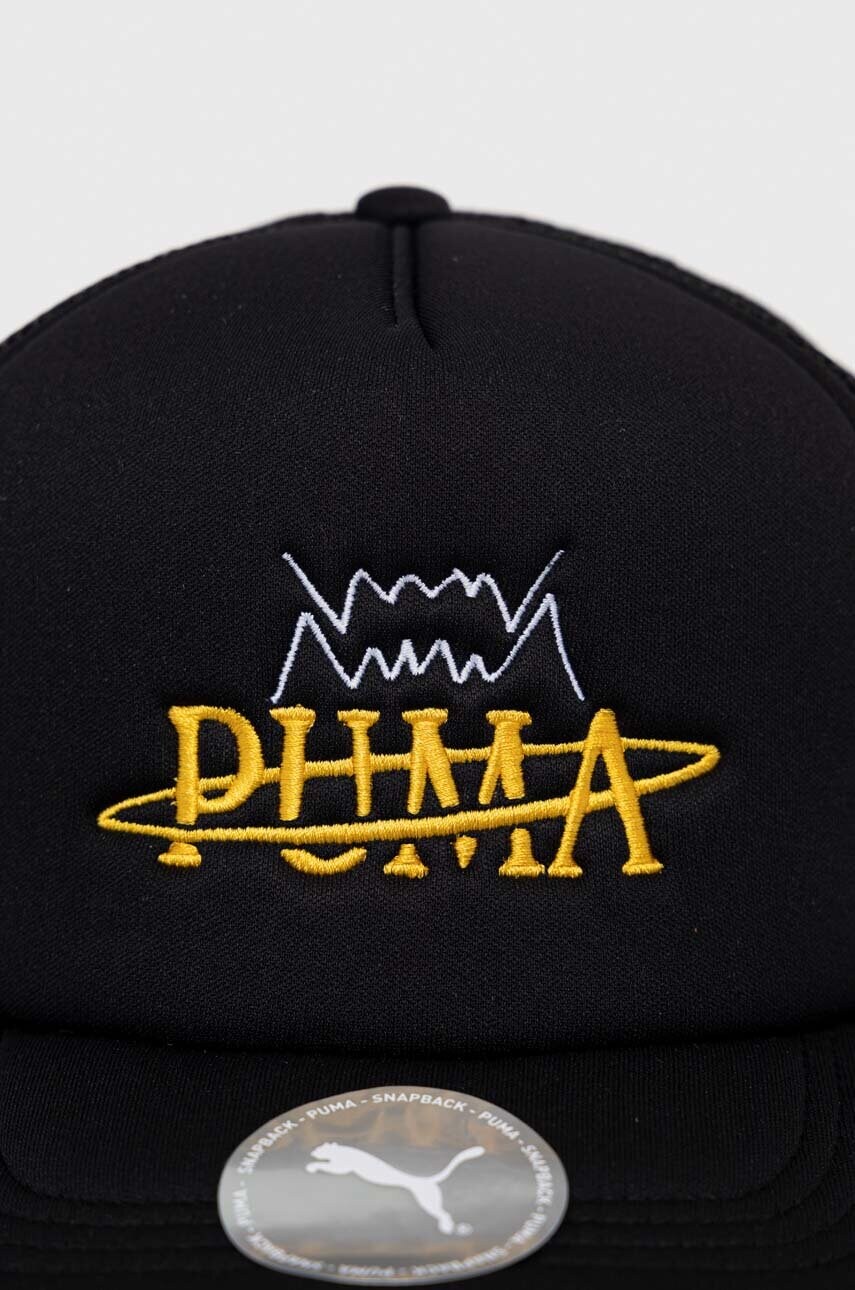 Кепка Puma колір чорний з аплікацією