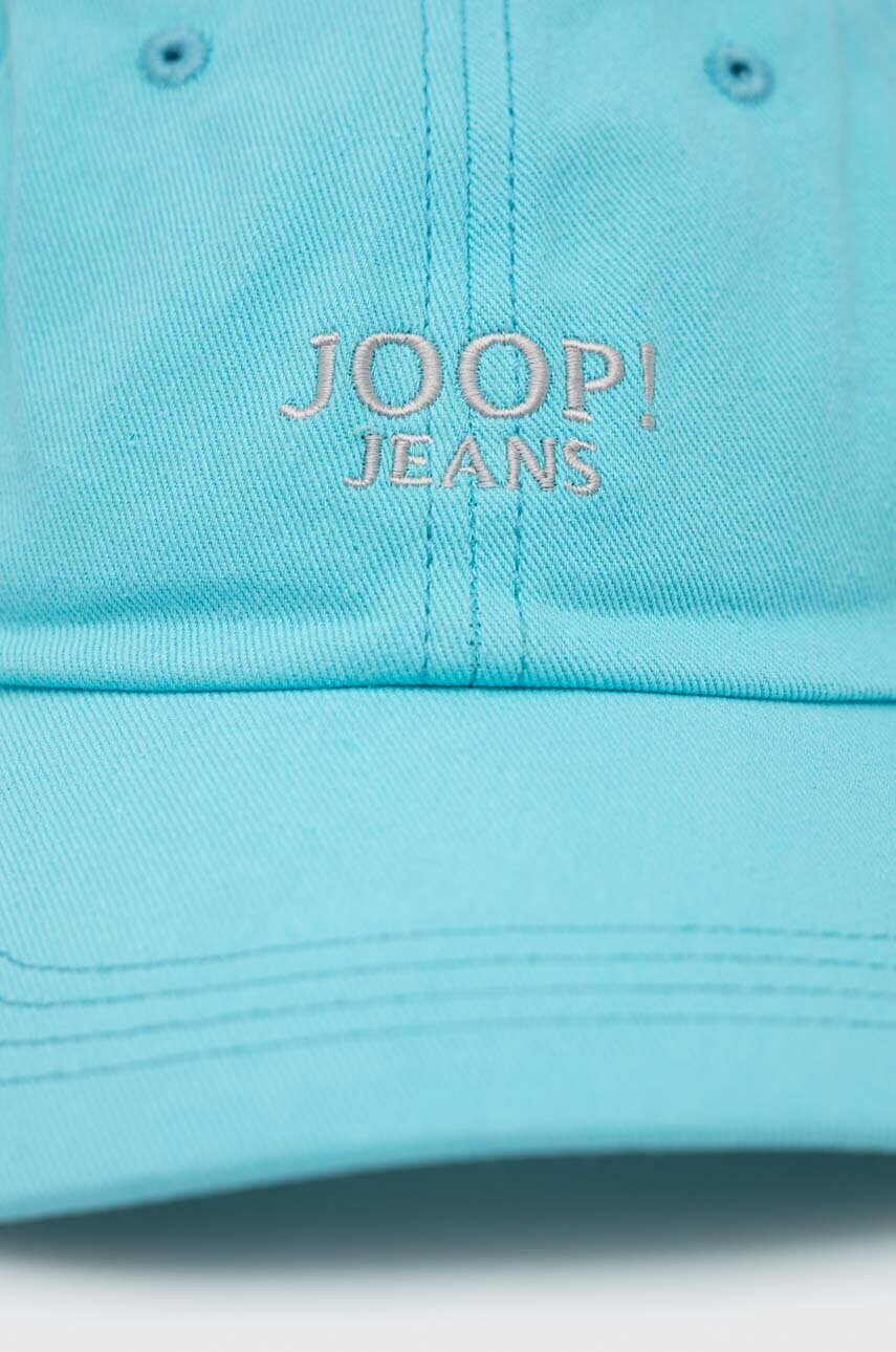 Бавовняна бейсболка Joop! колір бірюзовий однотонна