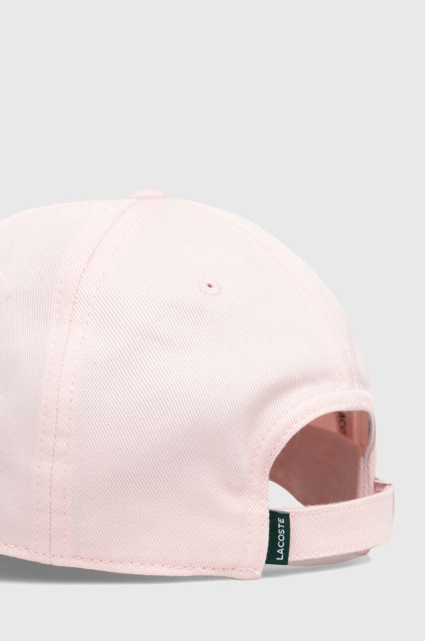 Бавовняна бейсболка Lacoste колір рожевий однотонна
