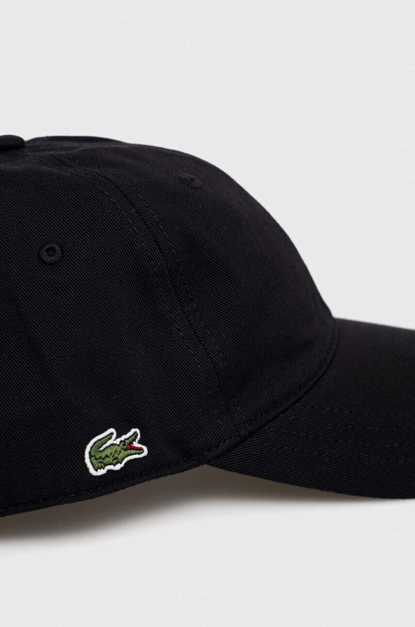 Бавовняна бейсболка Lacoste колір чорний однотонна