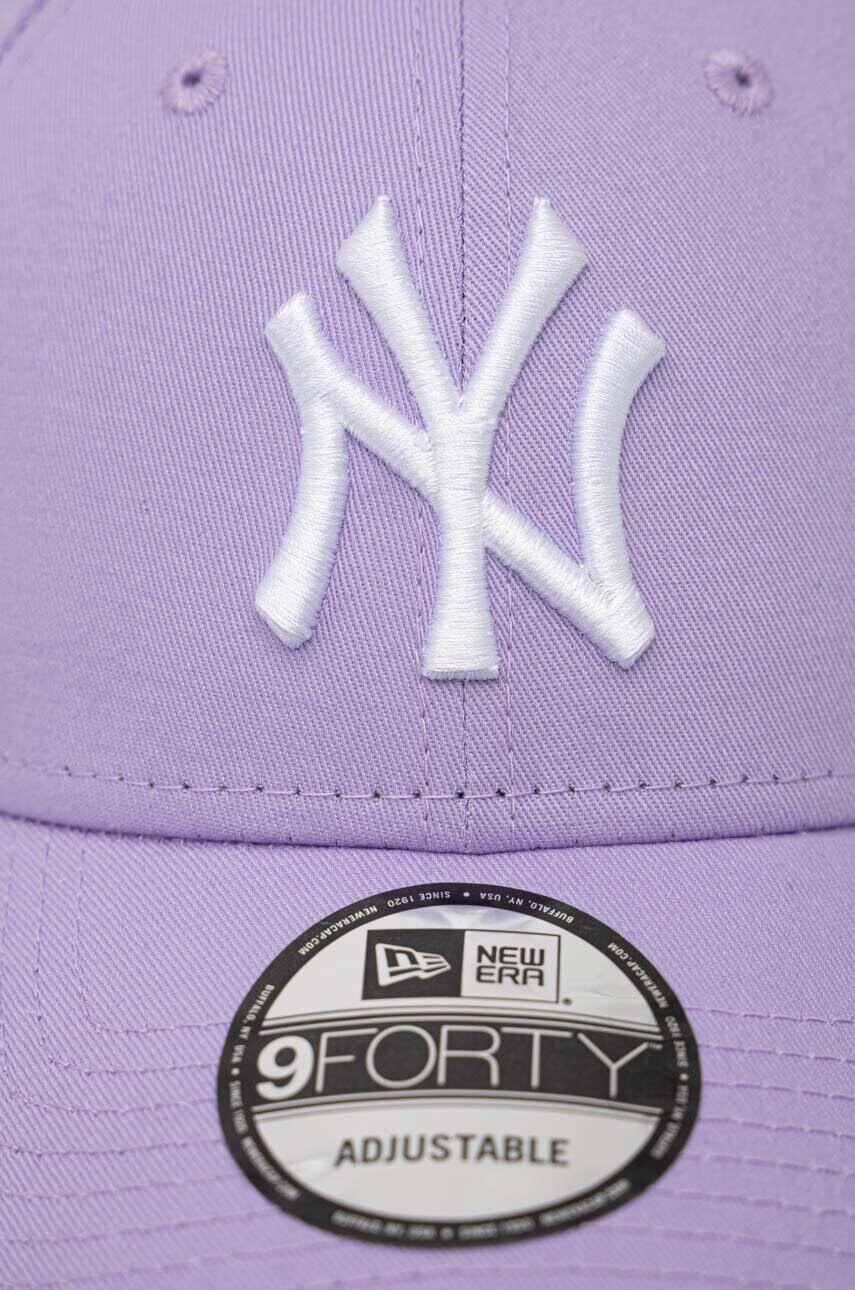 Бавовняна бейсболка New Era колір фіолетовий візерунок NEW YORK YANKEES