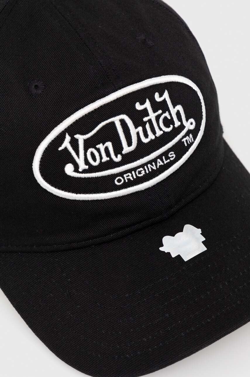 Бавовняна бейсболка Von Dutch колір чорний з аплікацією