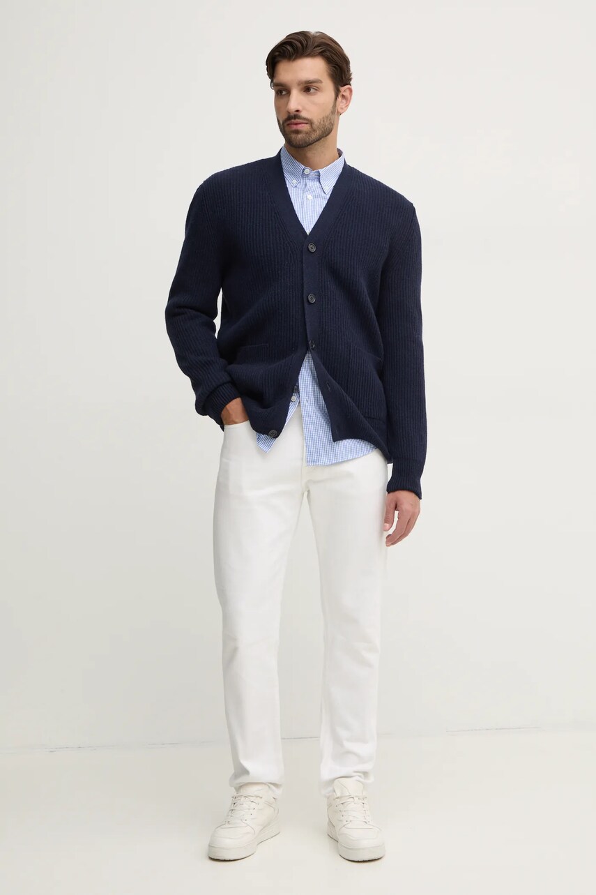 Бавовняна сорочка Lacoste чоловіча regular комір button-down