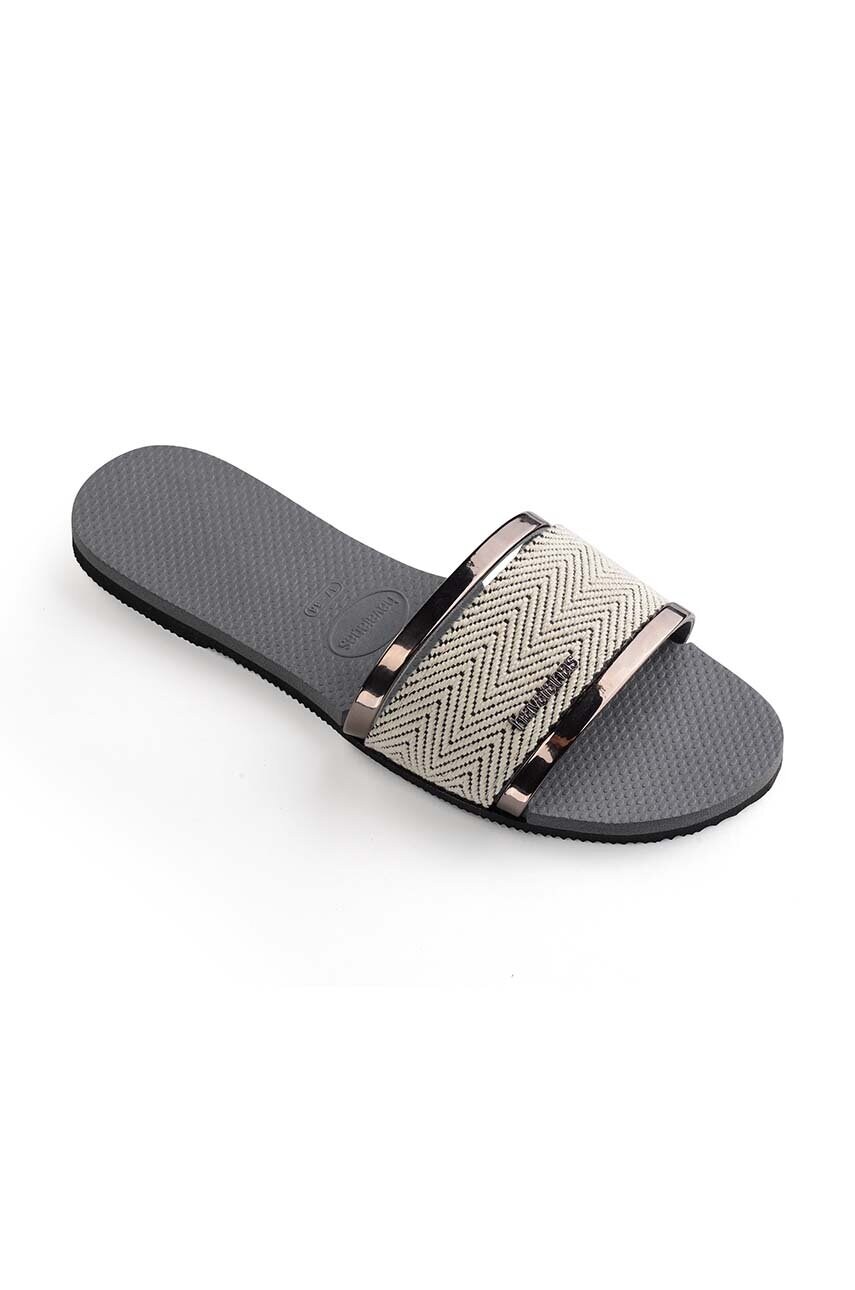 Шльопанці Havaianas YOU TRANCOSO PREMIUM жіночі колір сірий 4146063.5178